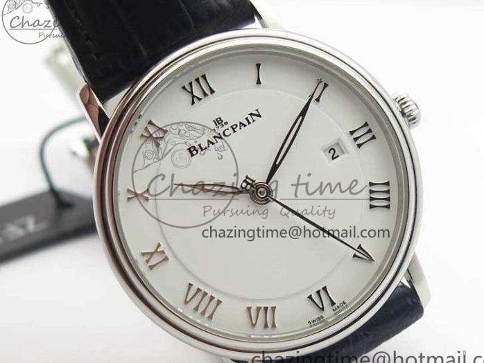 0519 Villeret 6651 SS ZF 1:1 Best Edition White Dial On Black Leather Strap A Practical 8098